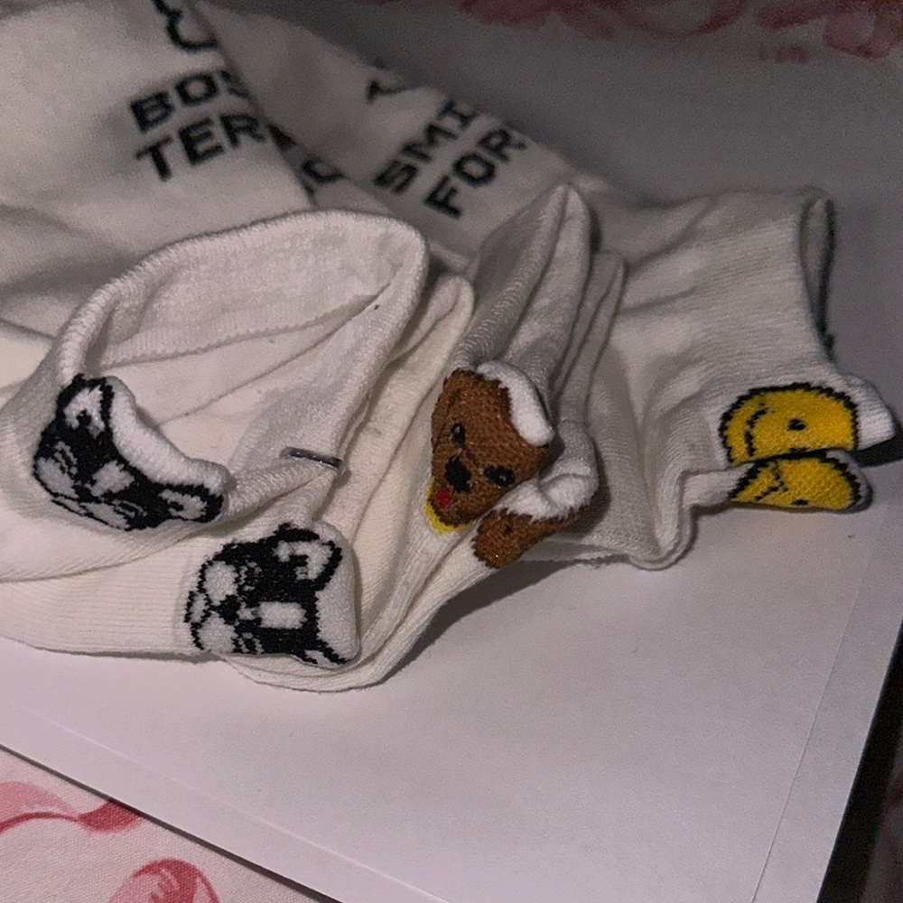 Animal Print Socks - White